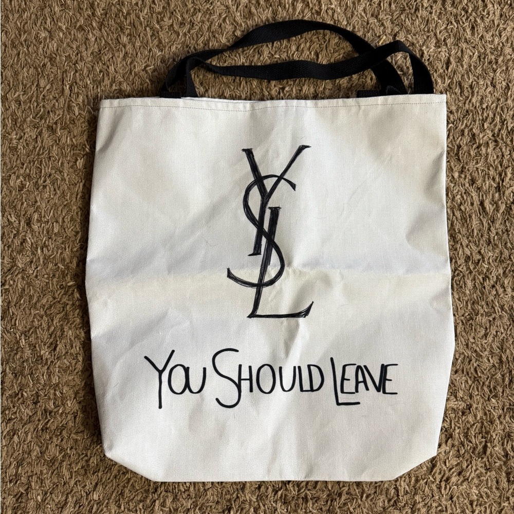 YSL White Tote Bag